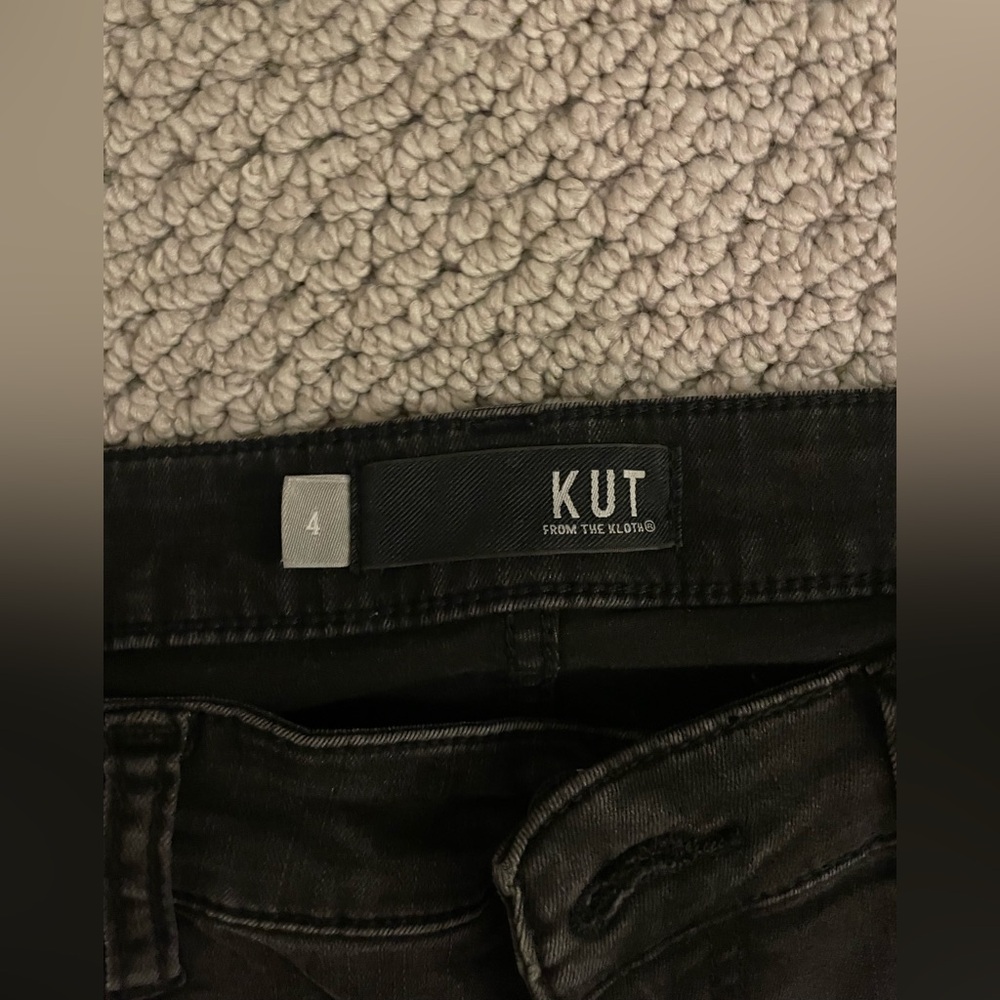 Kut from the Kloth Connie Fab Ab Ankle Skinny, Black Distressed Jeans - Picture 7 of 7